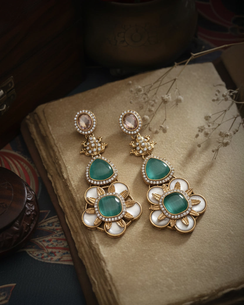 Mint Green Ujjwal Monalisa Earring