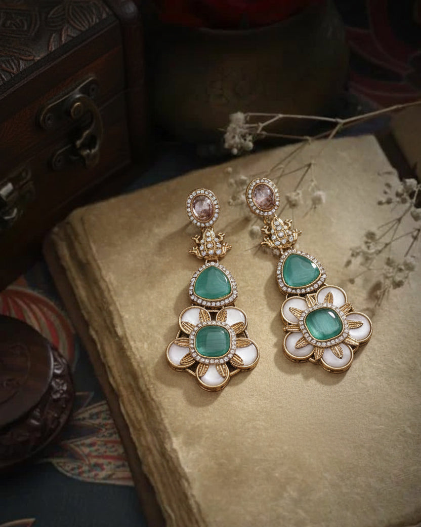 Mint Green Ujjwal Monalisa Earring