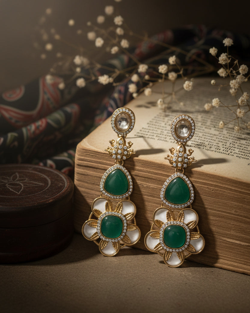Sage Green Ujjwal Monalisa Earring