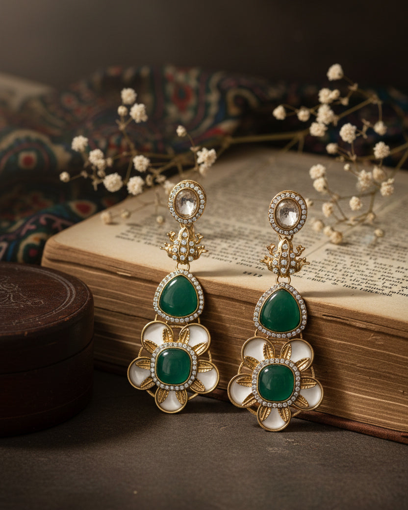 Sage Green Ujjwal Monalisa Earring