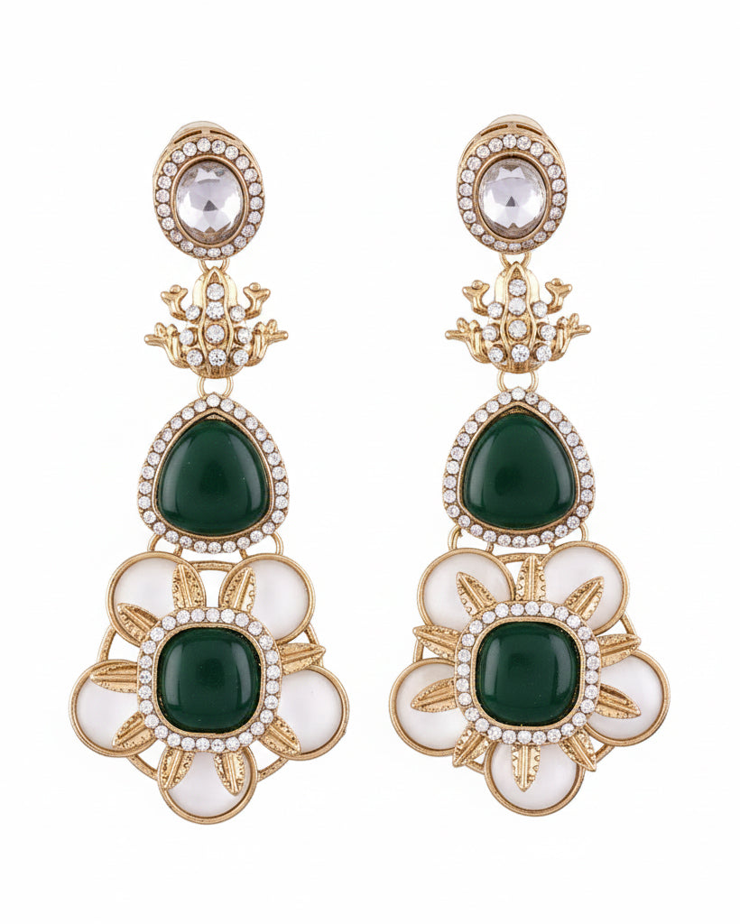 Green Ujjwal Monalisa Earring