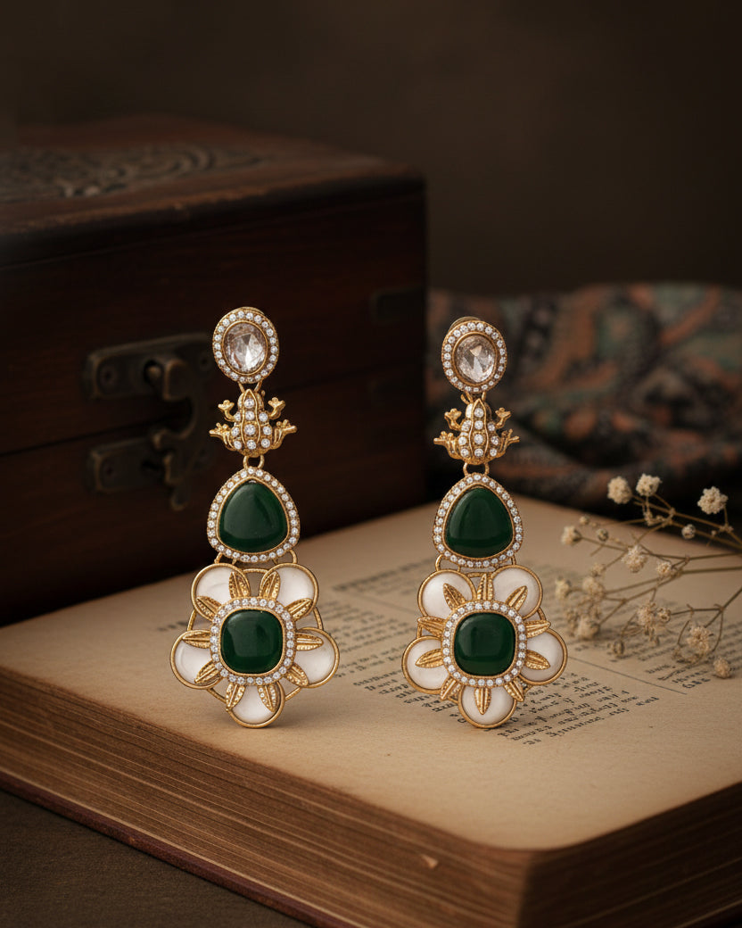 Green Ujjwal Monalisa Earring
