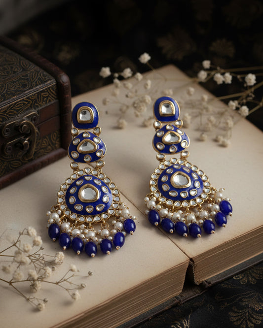 Blue Ehit Meenakari Chandbali