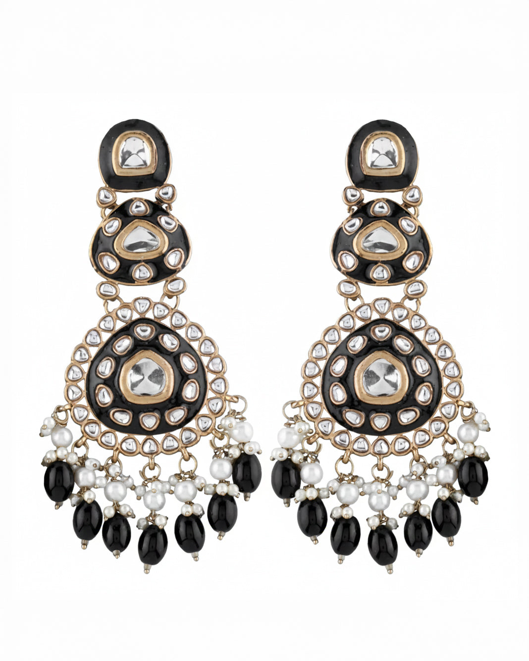 Black Ehit Meenakari Chandbali