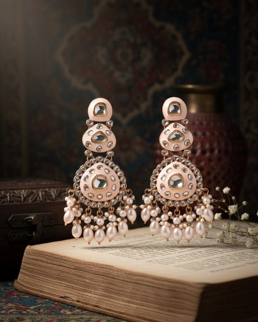 Ivory Ehit Meenakari Chandbali