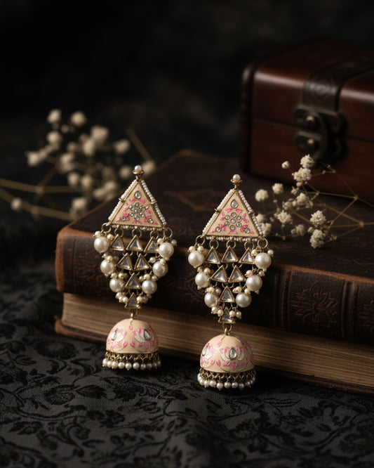 Ivory Zayyan Meenakari Jhumka