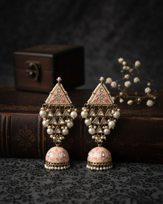 Ivory Zayyan Meenakari Jhumka
