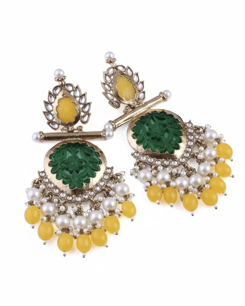 Green Yellow Anvay Chandbali