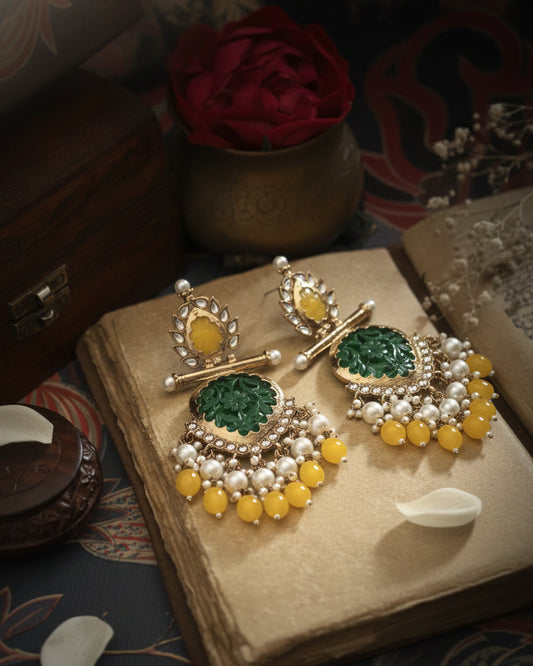 Green Yellow Anvay Chandbali