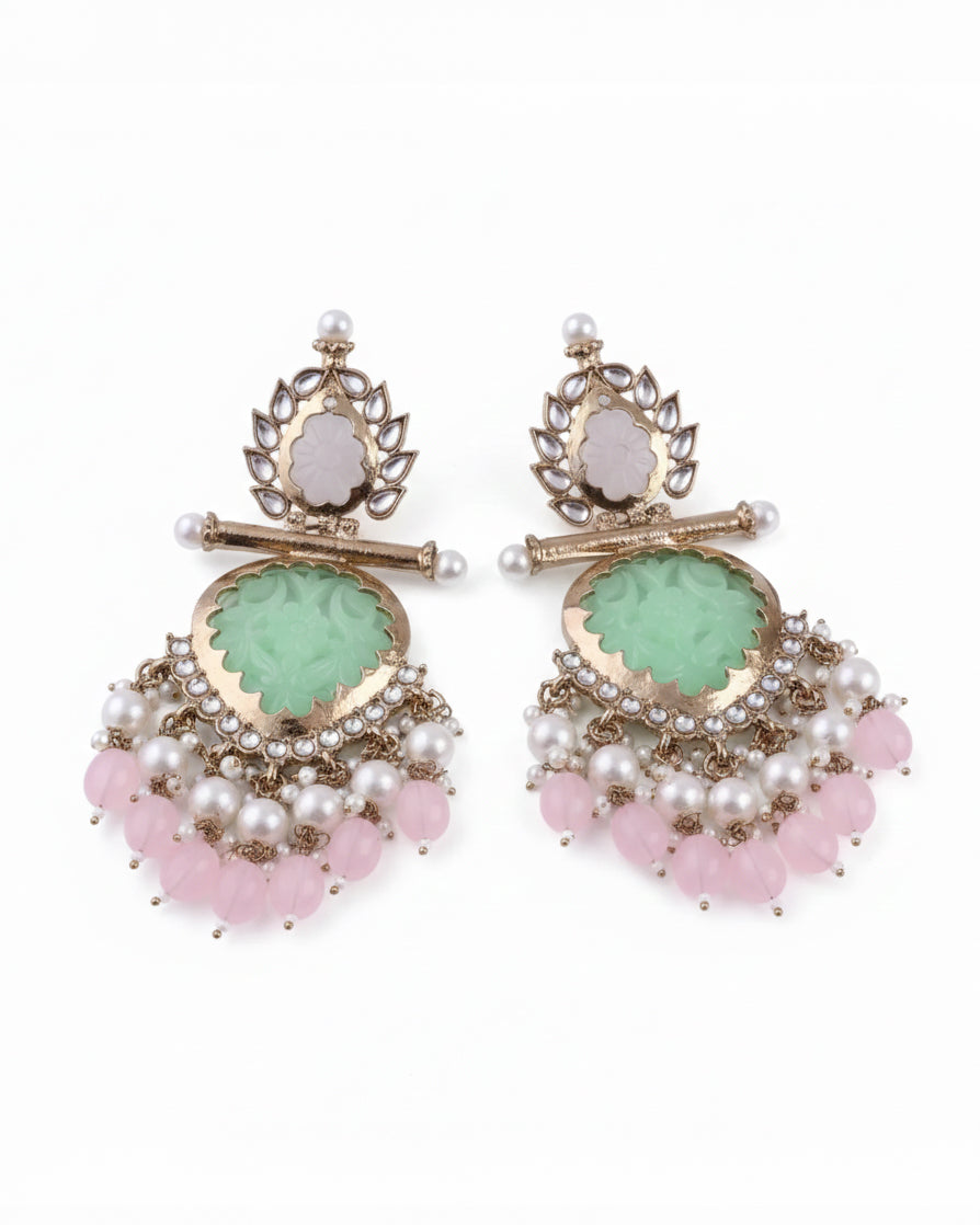 Mint Blush Anvay Chandbali