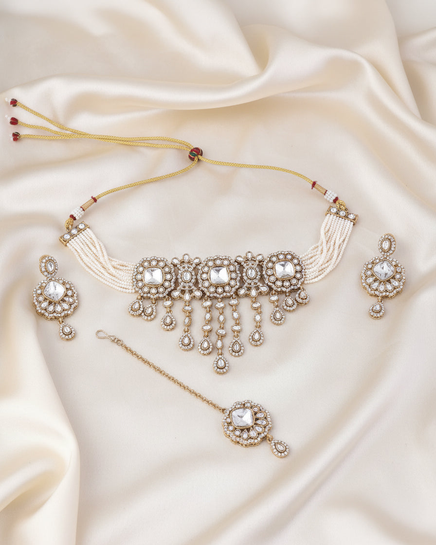 Silver Shobhiya Premium Jewellery Set