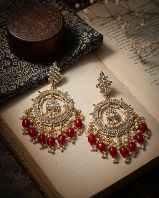 Red Kumbh Earring