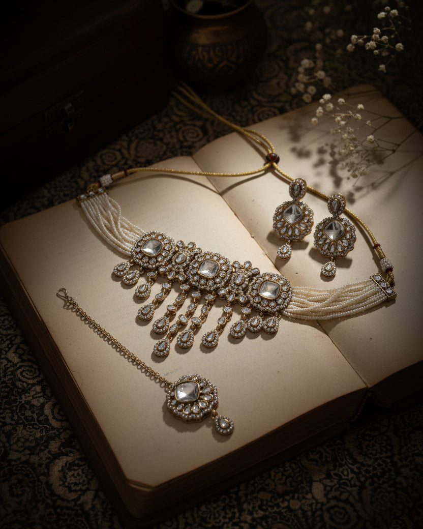 Silver Shobhiya Premium Jewellery Set