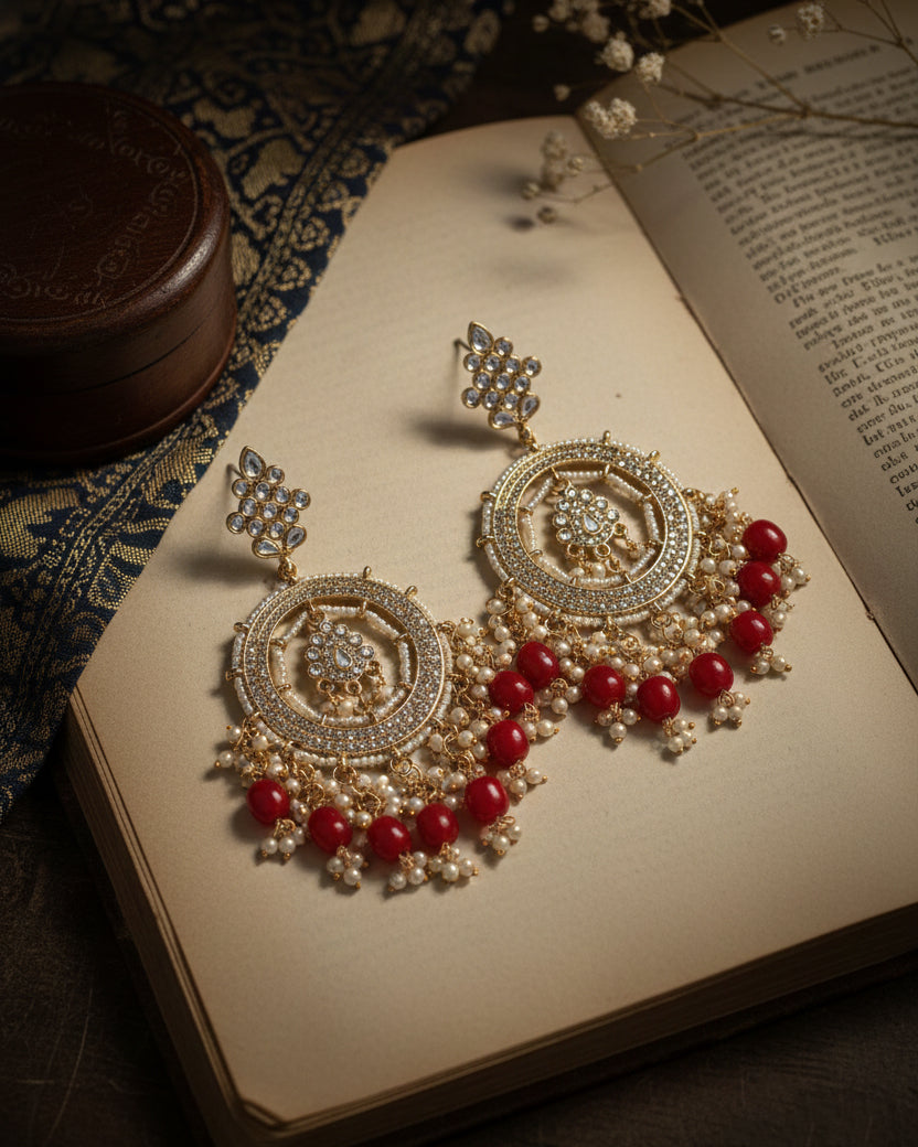 Red Kumbh Earring