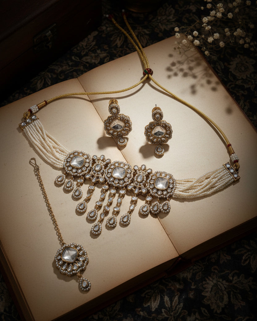 Silver Shobhiya Premium Jewellery Set