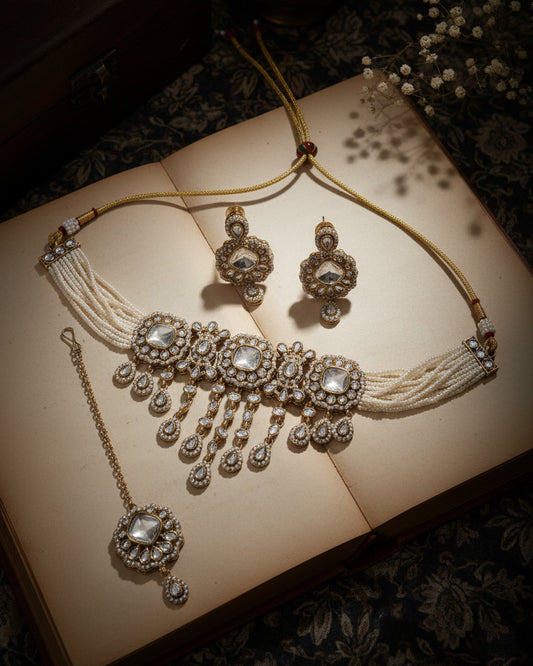 Silver Shobhiya Premium Jewellery Set