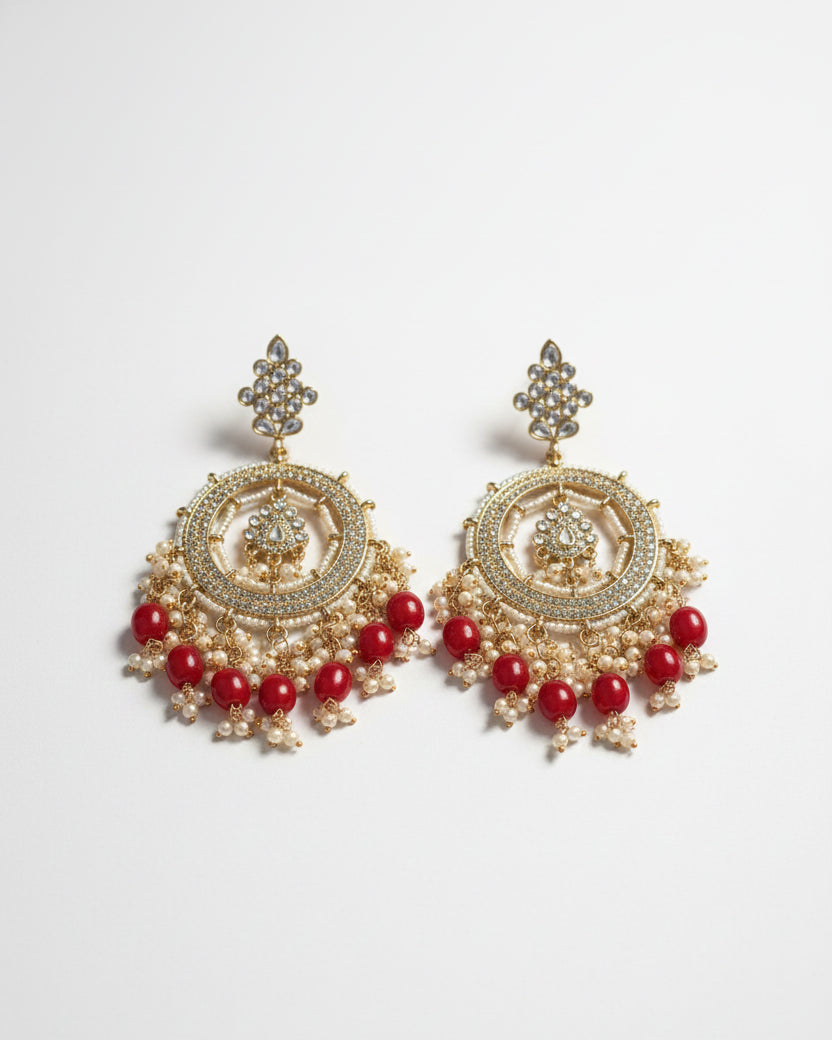 Red Kumbh Earring
