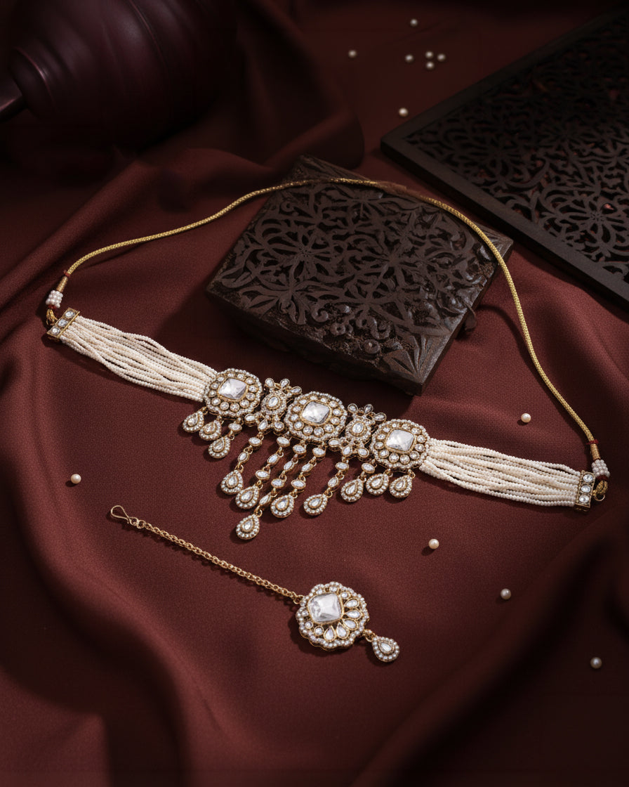 Silver Shobhiya Premium Jewellery Set