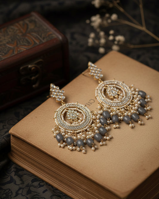 Grey Kumbh Earring