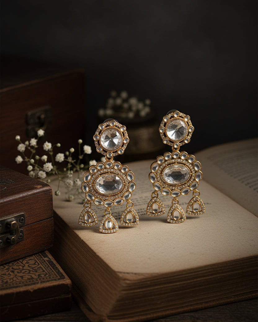 Silver Vyorika Earring - Polki Dupe