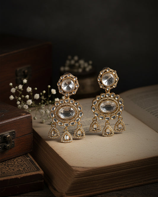 Silver Vyorika Earring - Polki Dupe
