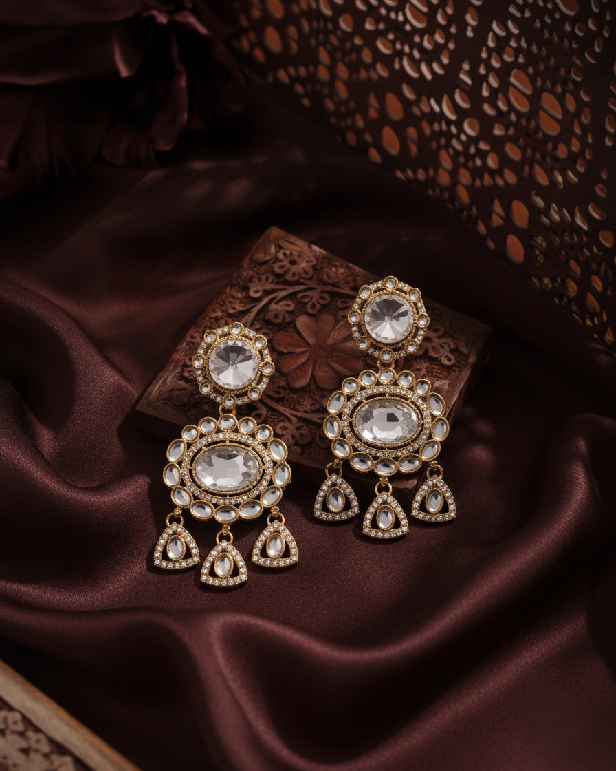 Silver Vyorika Earring - Polki Dupe