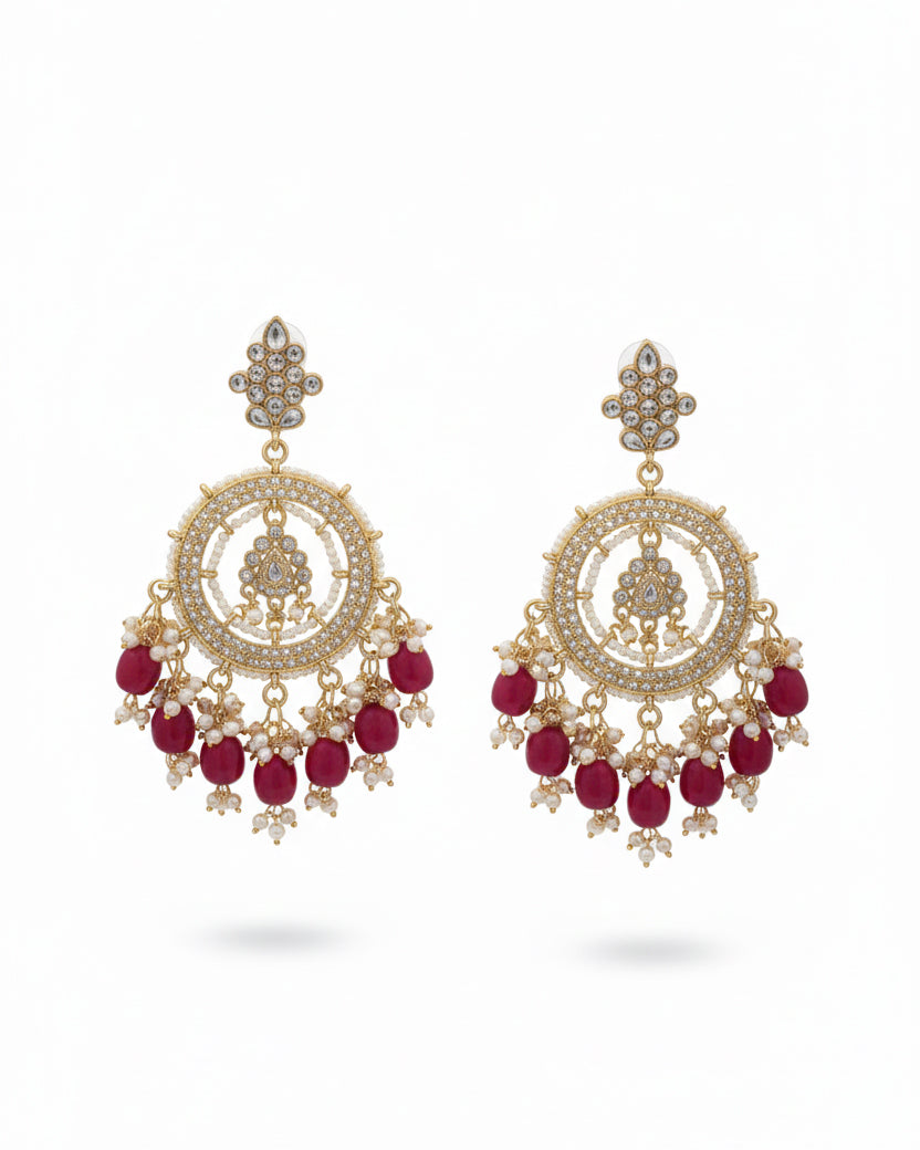 Pink Kumbh Earring
