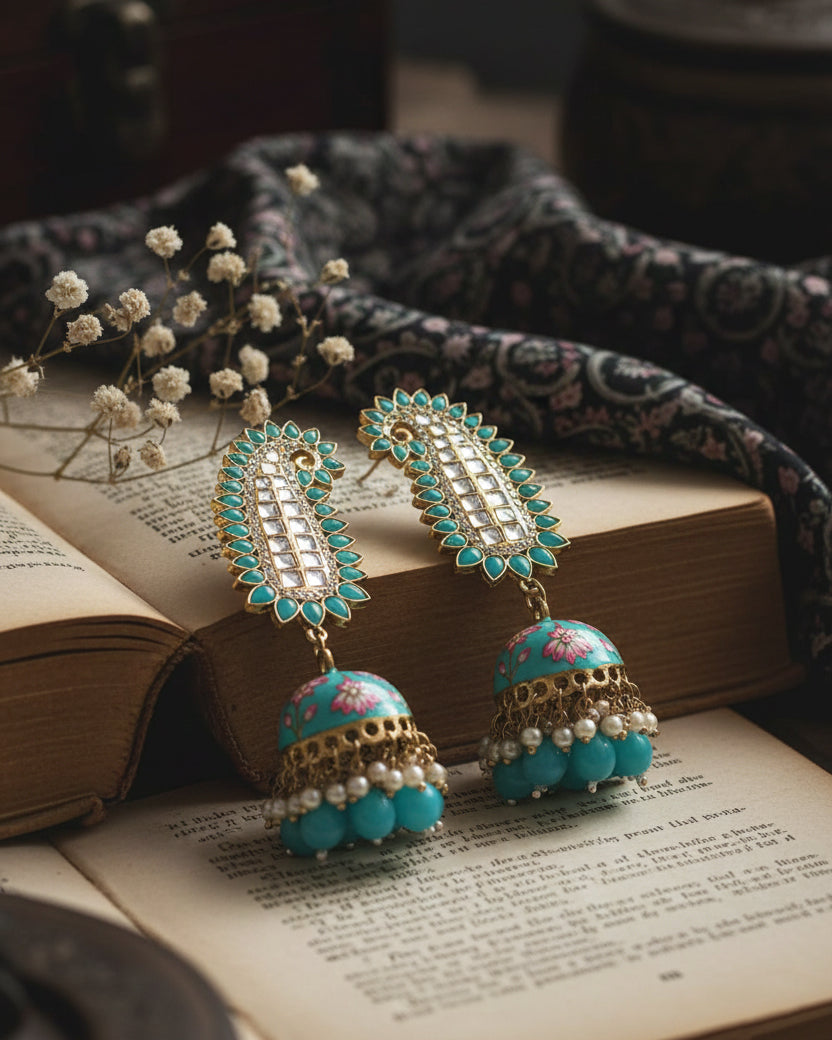 Turquoise Dhanu Jhumka