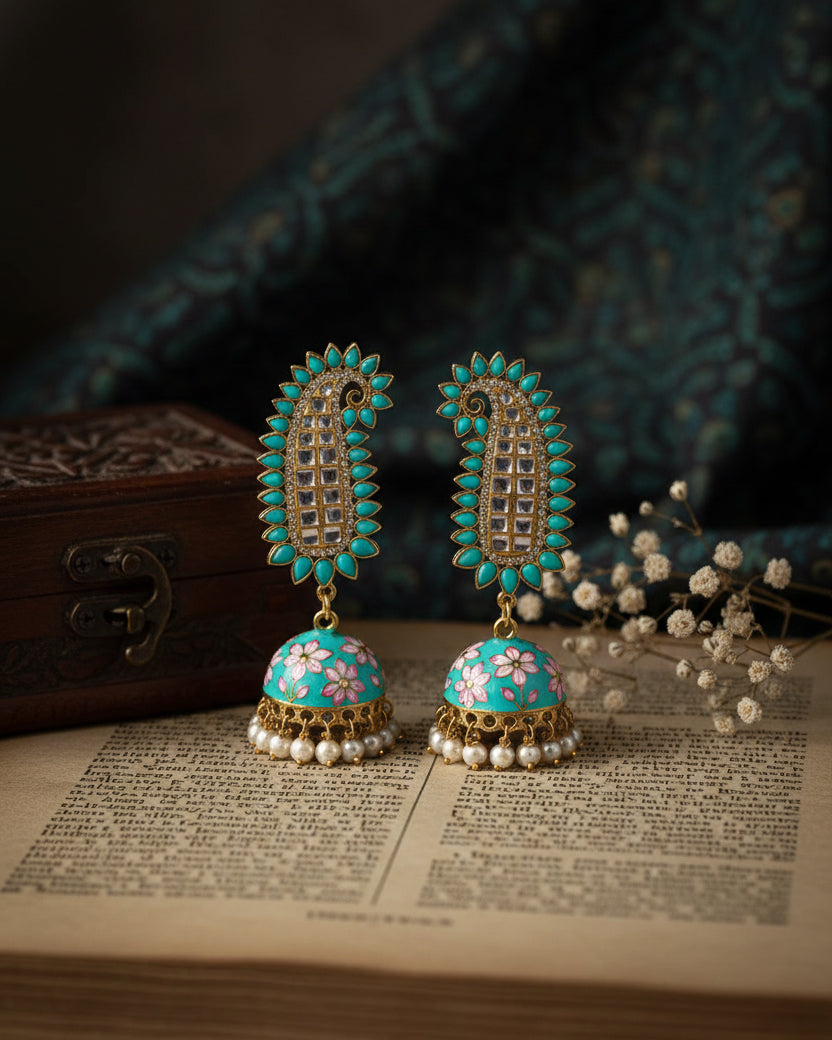 Turquoise Dhanu Jhumka