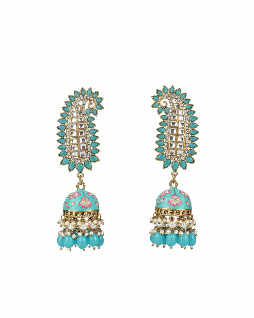 Turquoise Dhanu Jhumka