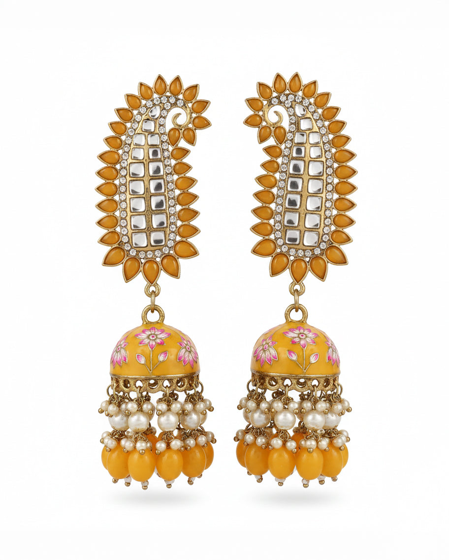 Yellow Dhanu Jhumka