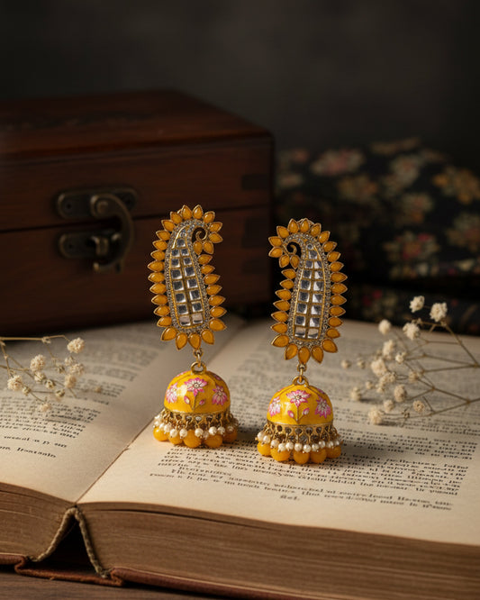 Yellow Dhanu Jhumka