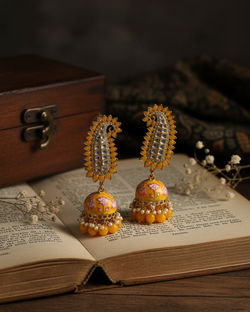 Yellow Dhanu Jhumka