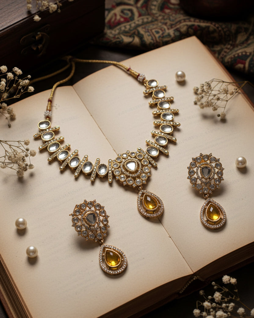 Yellow Mridha Indi Jewellery Set