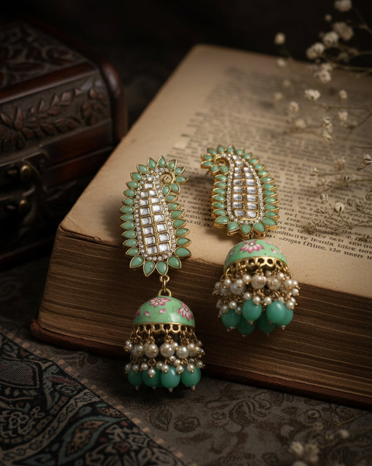 Mint Green Dhanu Jhumka