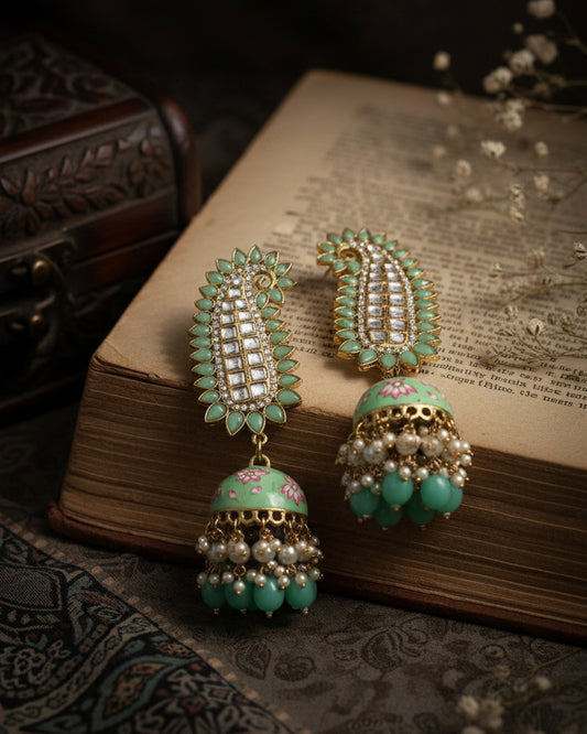 Mint Green Dhanu Jhumka