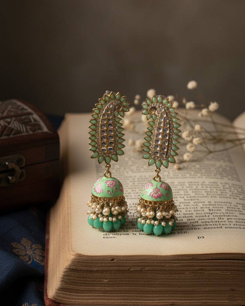 Mint Green Dhanu Jhumka