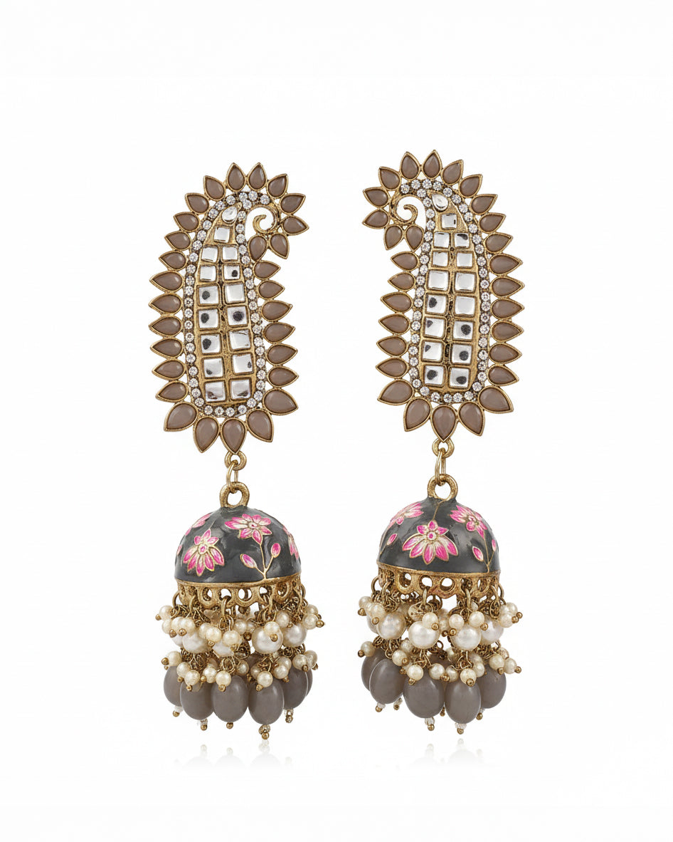 Grey Dhanu Jhumka