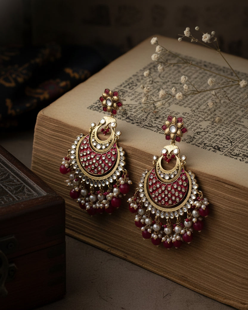 Pink Kark Chandbali