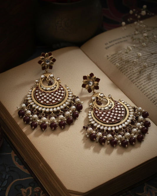 Maroon Kark Chandbali