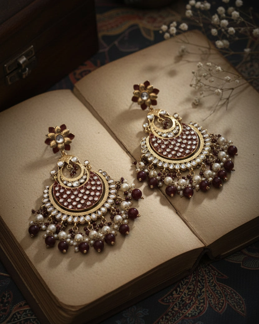 Maroon Kark Chandbali