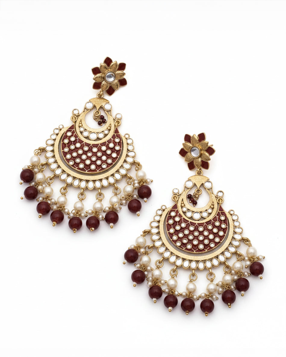 Maroon Kark Chandbali