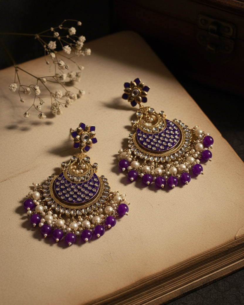 Purple Kark Chandbali