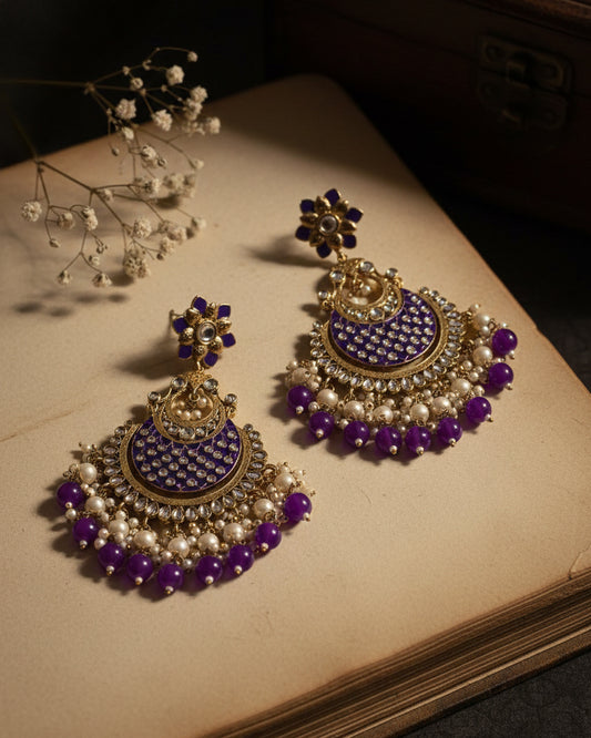 Purple Kark Chandbali