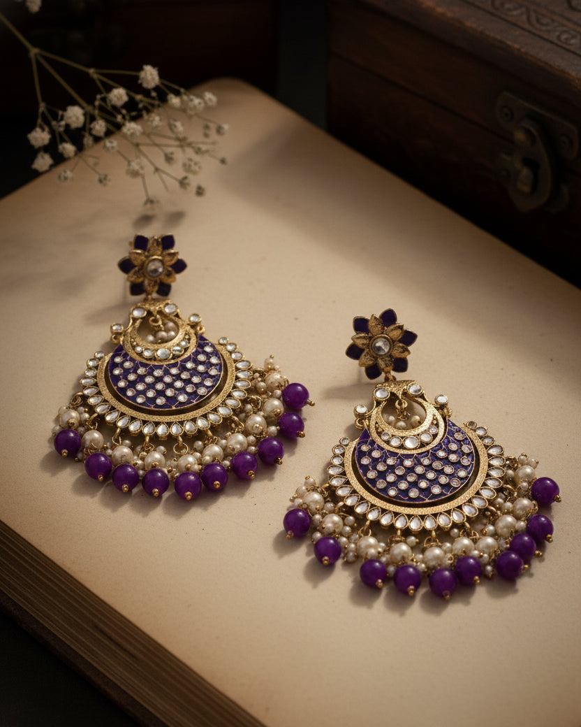 Purple Kark Chandbali