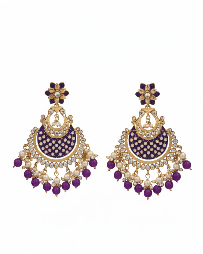 Purple Kark Chandbali