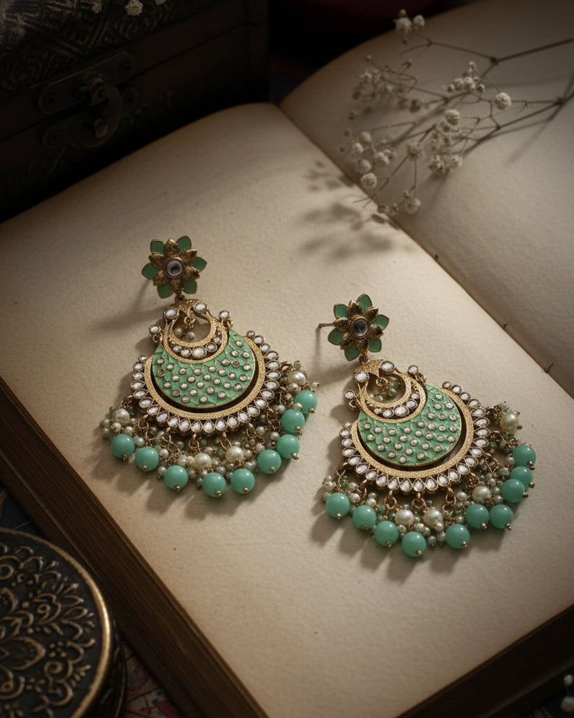 Mint Green Kark Chandbali