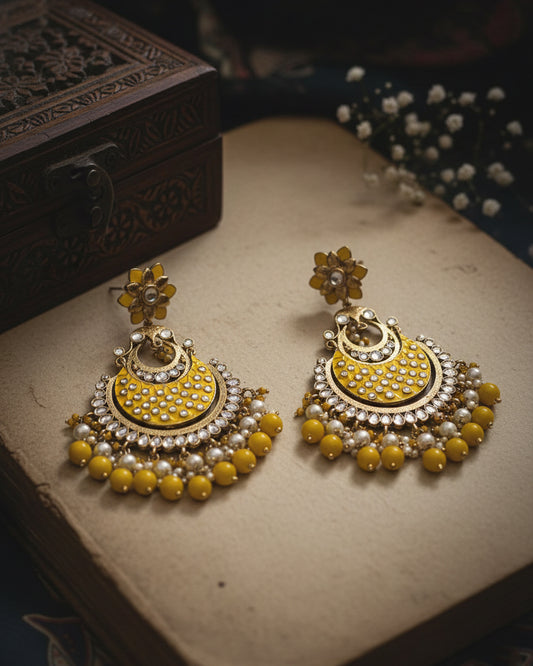 Yellow Kark Chandbali