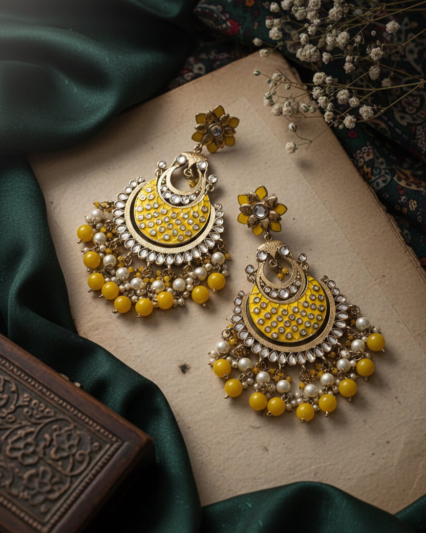 Yellow Kark Chandbali