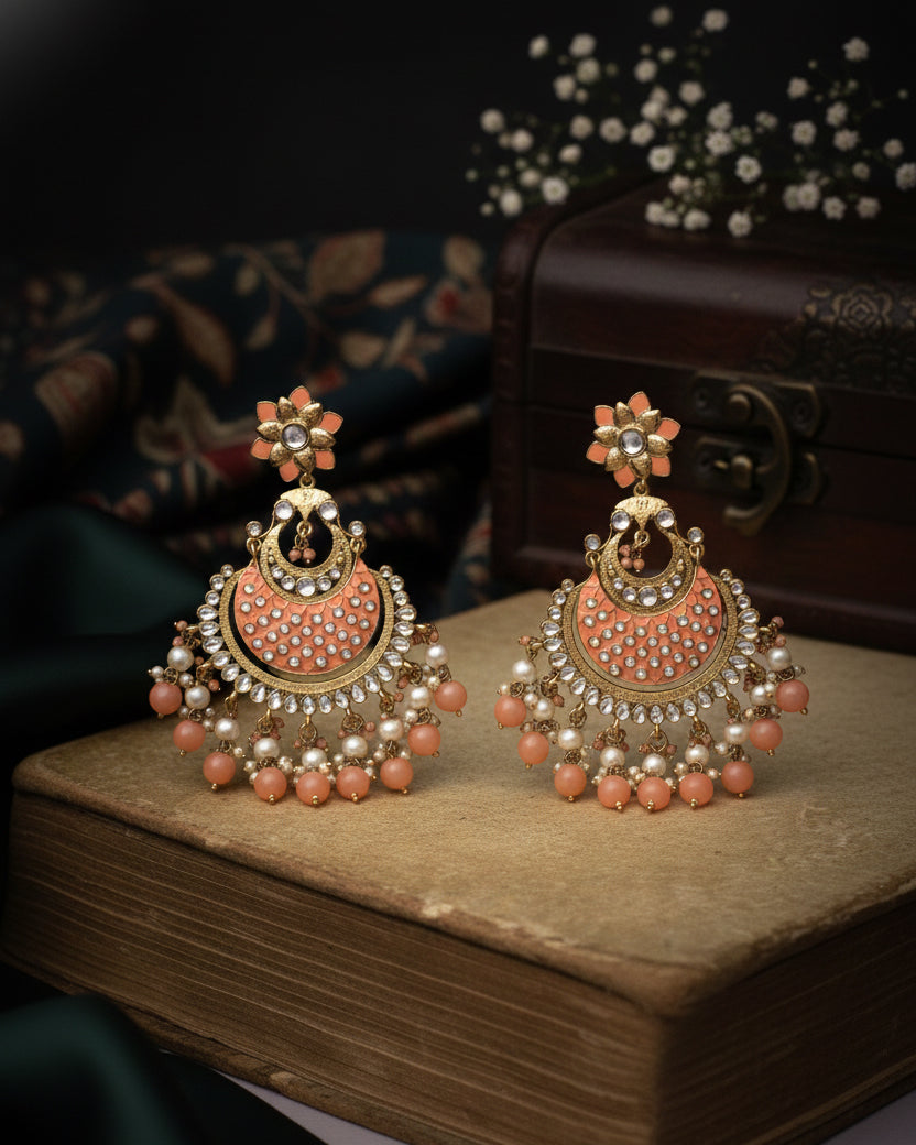 Peach Kark Chandbali